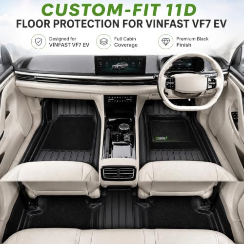 Image of EV MASTER 11D Car Floor Mats for Vinfast VF 7 Hybrid (2026 Onwards) Complete Set | All Weather | Anti-Slip | Luxury Premium Car Mat | Full Coverage | Custom Fitted Car Foot Mats