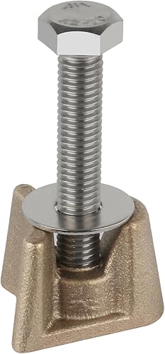 Anclaje de escalera de piscina PW-4C de 4 pulgadas, anclajes estilo Hanover de bronce con perno - Se adapta a anclajes de riel de 4 pulgadas -