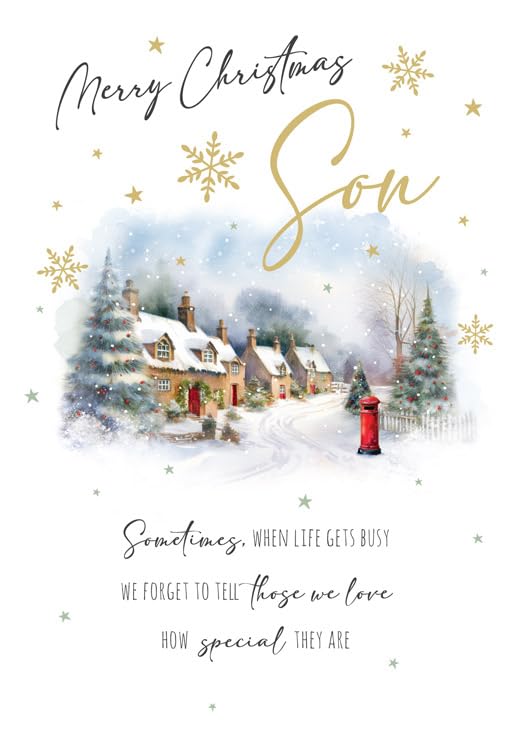 Christmas Card Merry Christmas Son - 9 x 6 inches - Regal Publishing