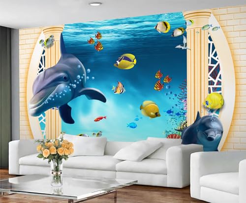 Fresque murale thème océan 450x305 cm pour salon