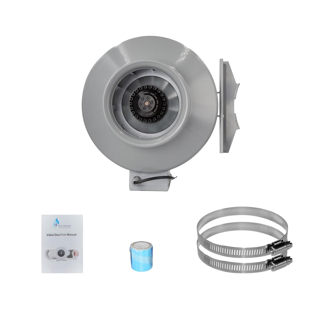 Astberg AEE200 Powder Coated (200Mm/8Inch)(1020CMH/600CFM) Centrifugal Circular Inline Metal Duct Desktop PC Exhaust Fan/2 Year Warranty/ISO, CE, Rohs Certified/European Standards