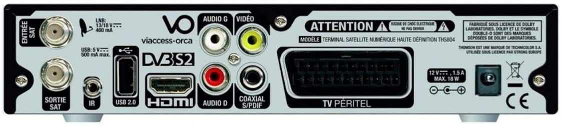 Kit Parabole Acier 65cm + Récepteur TNTSAT + LNB Single + Câble Coaxial 20m + Pointeur + Support Mural