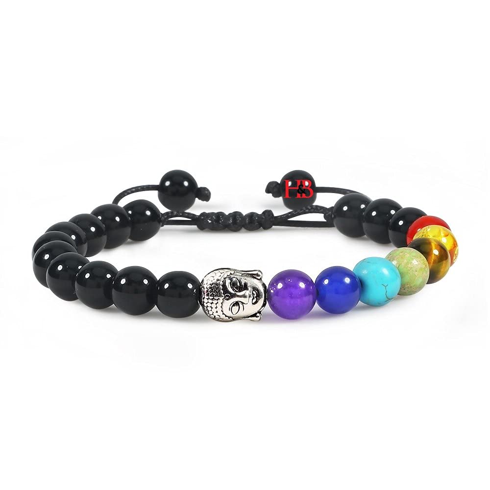 Hot And Bold Orignal 7 Chakra Reiki Feng Shui Semi Precious Gemstone Beads Crystals Hand Triple Protection Bracelet for Women, Ladies, Boys & Men. (B098JJ5ZF1) Amazon Price History, Amazon Price Tracker