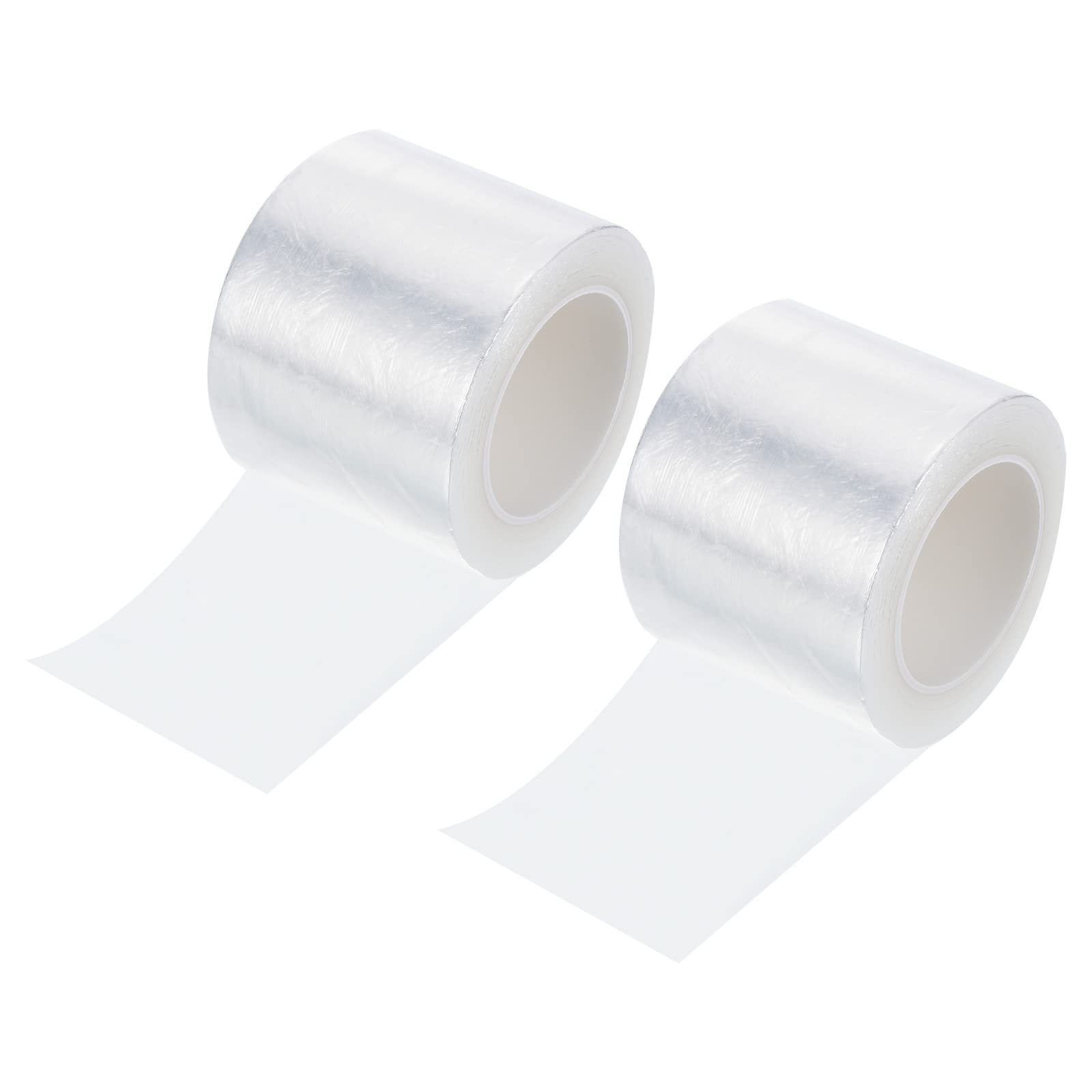 PATIKIL 77 Yard x 1.7 Inch Badminton Grip Cushion Wrap, 2 Pack PE Tennis Racket Grip Tape Backing Film Handle Anti Skid Cushion Accessories, Clear