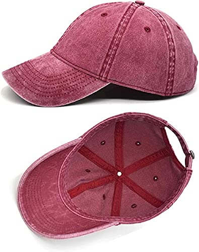 Image of Adjustable Soft Cotton Denim Cap for Men Women Baseball Vintage Washed Distressed Hats Adjustable Stylish Cap Regular Fitted