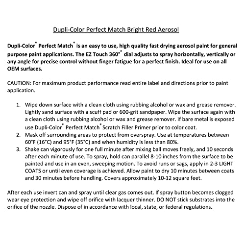Image of Dupli-Color Perfect Match Premium Automotive Paint, Bright Red, 8 oz