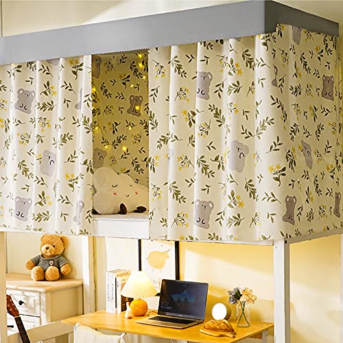 Image of Cute Bottom Bunk Bed Curtain Student Dormitory Blackout Cloth Mosquito Nets Bedding Tent Bed Canopy Single Sleeper, Koala Flower