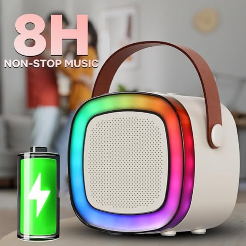 Image of Party POP LM BT1116 Bluetooth Speaker: 10W RMS Stereo Sound, Wireless Mic, 3 Voice Converters, RGB Lights, 8Hrs Music, Multi-Compatibility, Type-C Charging