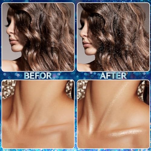Body Glitter, Face Glitter Spray, Body Glitter Spray for Clothes, Hair and Body, 60ml Long-Lasting Glitter Makeup, Body Shimmer Spray Rave Accessories for Festival Concert Halloween Party - Image 6