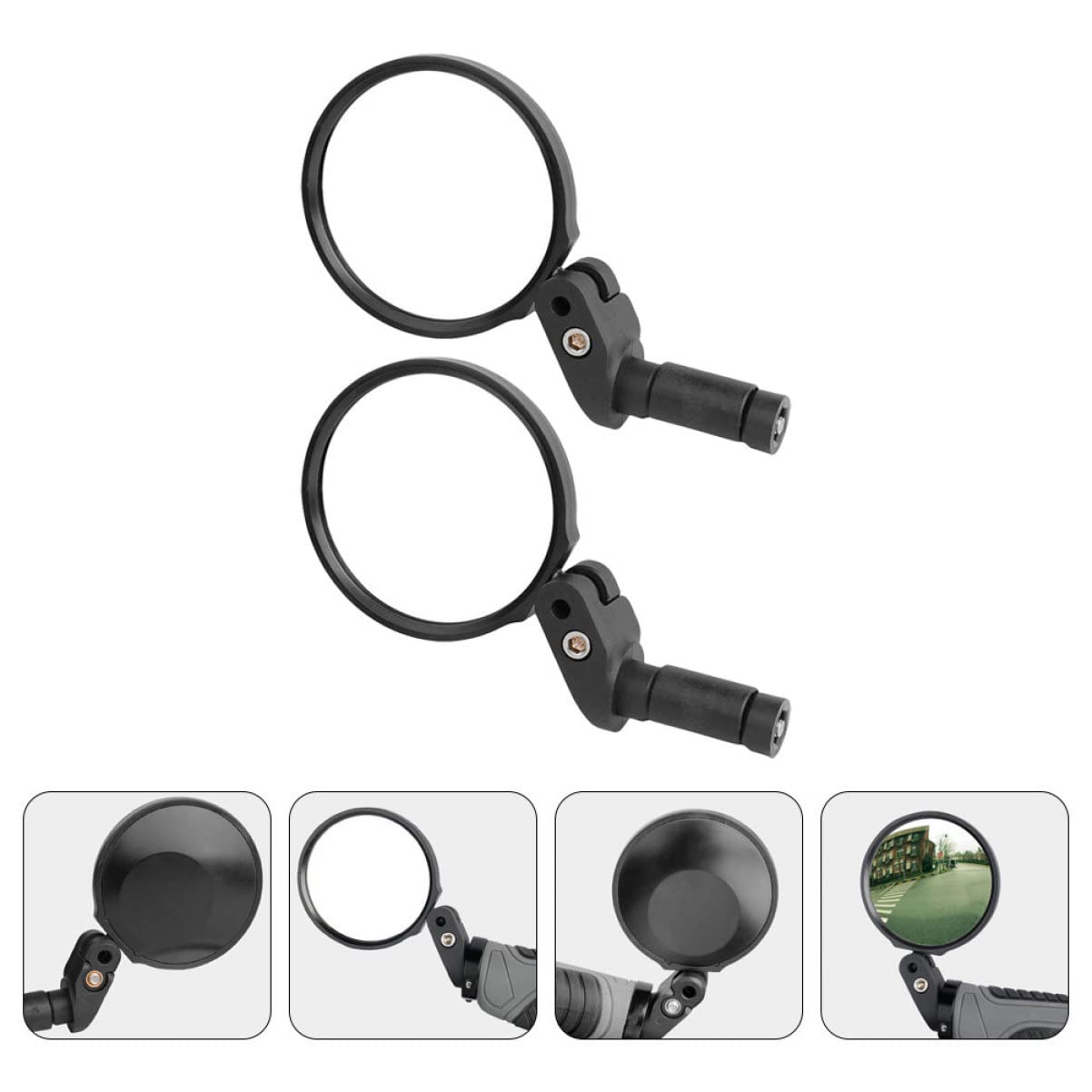 WOONEKY 2pezzi Specchietto Retrovisore Per Mountain Bike Riflettente Rotante Per Bici Regolabile Accessori Per Bicicletta