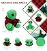 DolliBu Super Soft Alien Stuffed Toy with Plaid Red Hoodie Sweater and Personalization - Alien Plush Lumberjack Stuffed Toy with Plaid Jacket Dress Up for Christmas, Holiday, Winter - 6 Inches