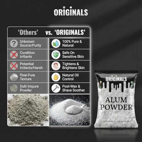 Image of Originals Pure Alum Powder (Fitkari) - 100% Pure and Safe for Face, Skin, Acne, Shaving, Teeth 200 g
