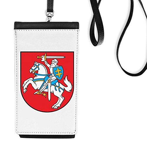 Porte-monnaie téléphone Lituanie en cuir noir chic pour sorties