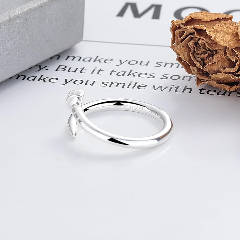 Ring S925 silver fashionable and unique design nail-shaped ring4