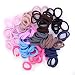 Janecrafts Cute 24-100pcs Girl Elastic Hair Ties Band Ponytail Holders Scrunchie Mixed Colors