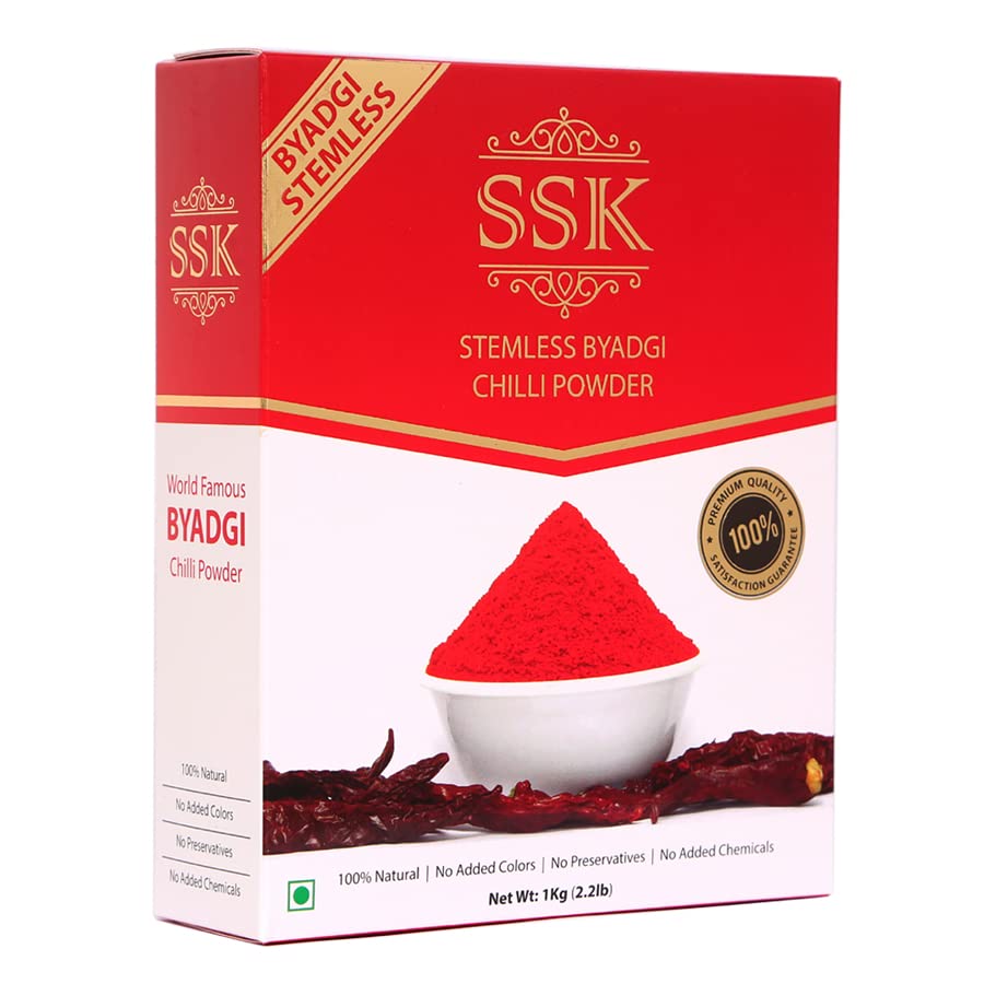SSK Stemless BYADGI Chilli Powder 1Kg Box – Medium Spicy (B01MDUC9DA) Amazon Price History, Amazon Price Tracker