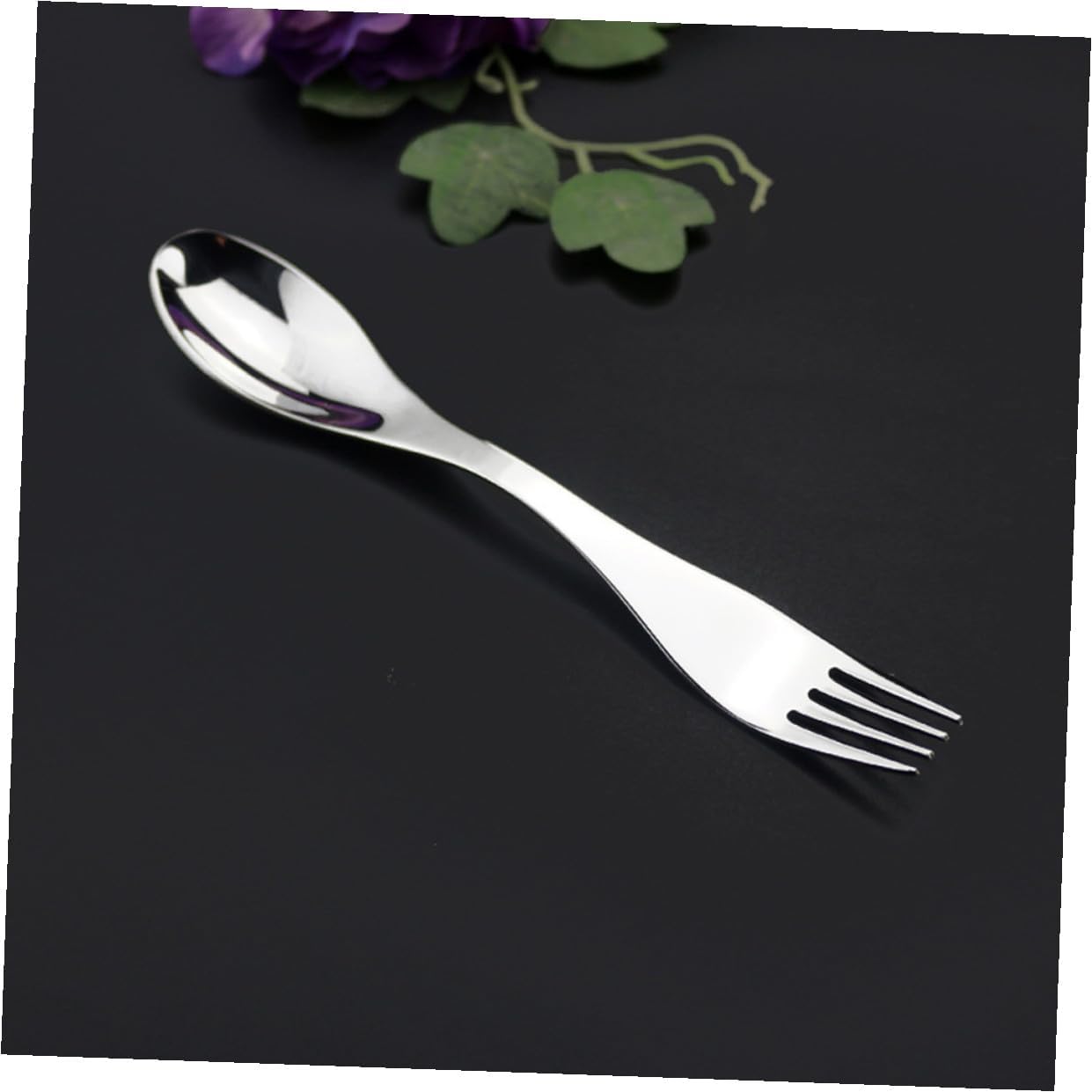 2pcs Stainless Steel Double-ended Spork Fork Spoon Lightweight Camping Cutlery Portable Flatware for Picnic Hiking Travel Outdoor Use