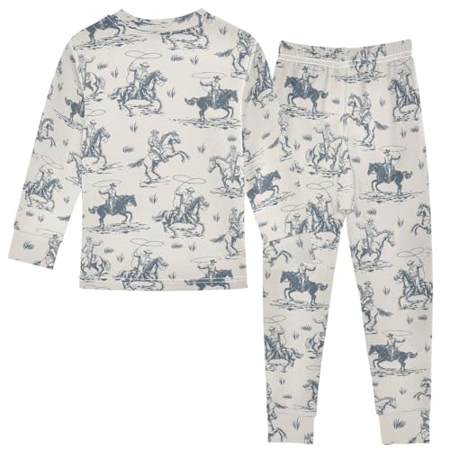 Cotton Pajamas Set 2 Piece Soft Comfy Western Cowboy Pjs Long Sleeve Lounge Sleepwear2