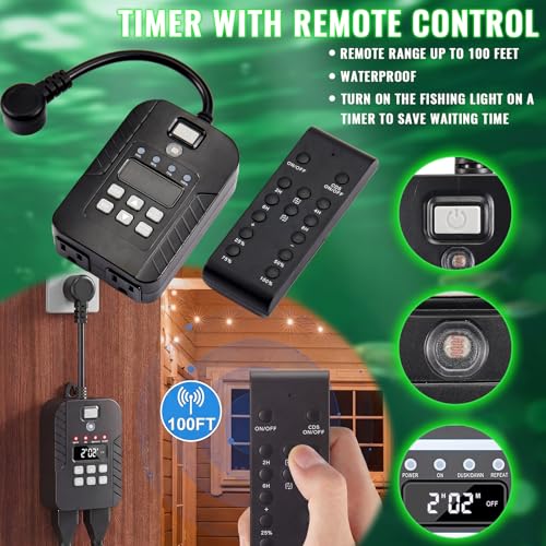 Tuanse Underwater Fishing Light with Timer & Remote 36w Green LED - image 4