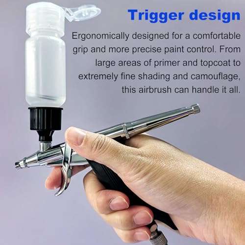 Kit aerografo con compressore, aerografo automatico portatile per pittura, modellazione, trucco e decorazione torte, include 5 flaconi spray