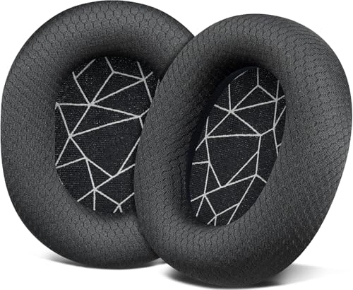 Image of SOULWIT Replacement Earpads for SteelSeries Arctis 1 /3 /5 /Arctis 7 /7+ /7P /7P+ /7X /7X+ /9 /9X /Pro /Prime(Do Not Fit Any Arctis Nova) Headset, Ear Pads Cushions with High-Density Foam - Black(White Line)