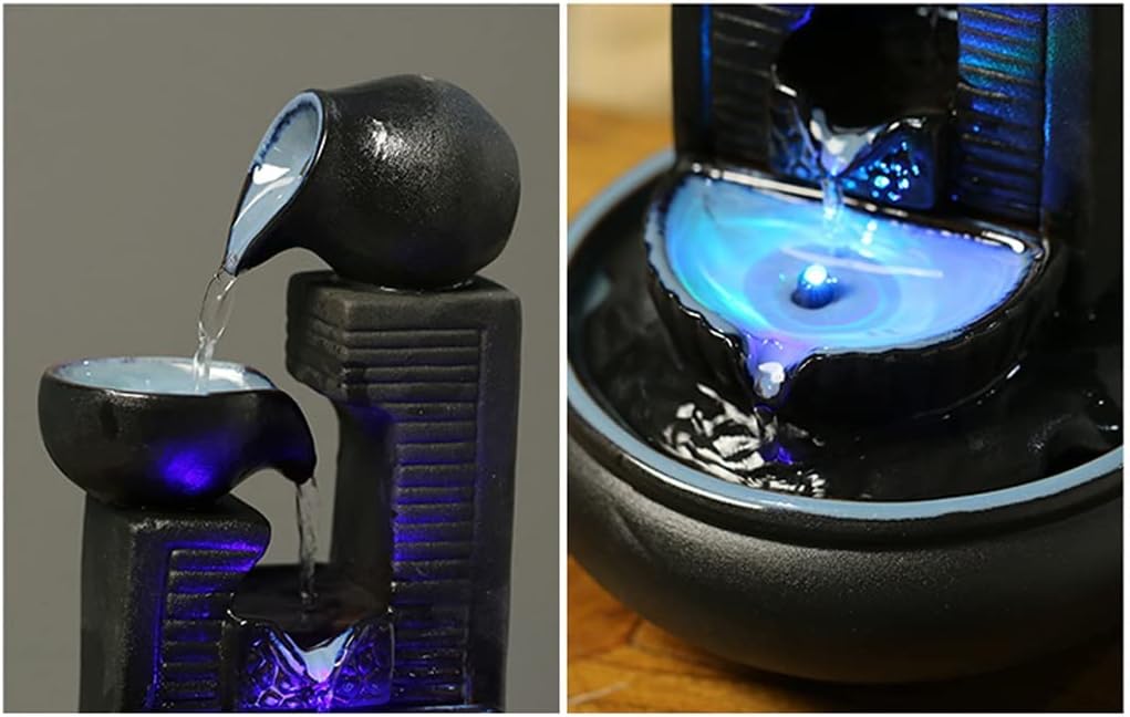 卓上噴水 卓上噴水セラミック循環水噴水オフィスリビングルームのデスクトップの装飾家の幸運の飾り テーブル噴水 (Color : B, 装飾的な屋内噴水 屋内滝噴水ポータブルセラミック循環噴水瞑想滝装飾テーブル噴水ロッカリー噴水ホーム、 卓上噴水 象 流れる水 装飾 円形 ... 卓上噴水 卓上噴水 セラミック噴水 循環水飾り リビングルーム デスクトップ噴水 オフィス デスクトップ装飾 テーブル噴水