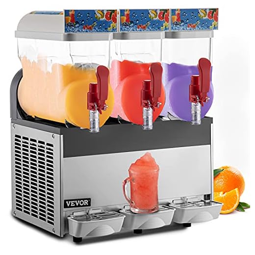 Happybuy Slushy Machine 15L x 3 Tank 110V Margarita Maker Frozen Drink Machine Commercial Smoothie Maker Slushy Making Machine Suitable for Commercial Use
