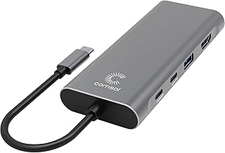 Comsol Universal USB-C Multi-Port Hub Adapter, 8 Ports with HDMI, USB-A 3.0, Power Delivery, Data Transfer