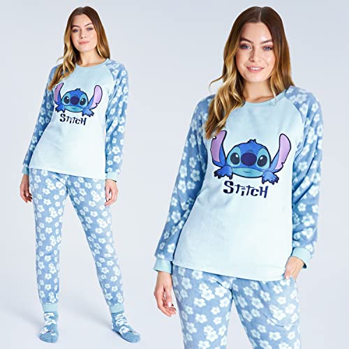 Disney Womens Pyjamas, Fleece Loungewear and Fluffy Socks Stitch Gift Set3