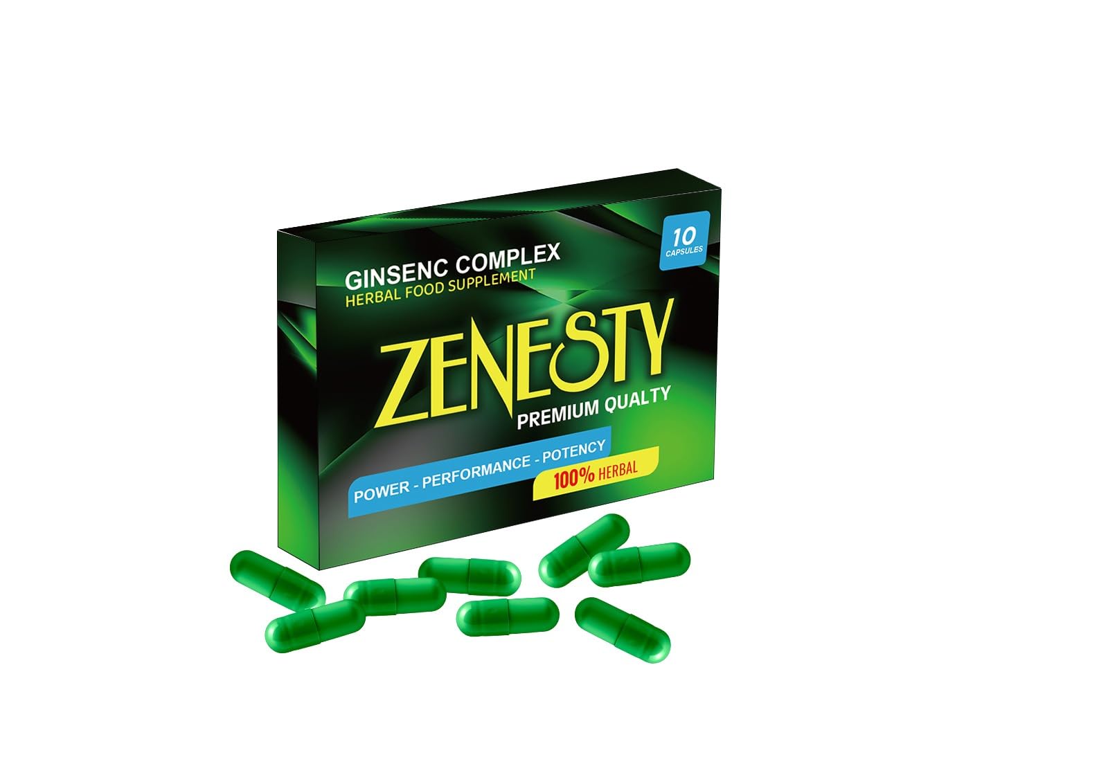 Green- Enhance Your Performance - Extra Strength Performance Enhancing Pills, Stamina Endurance Booster Supplement Pills for Men - 10 Ginseng LIBIDO Booster Capsules for Men UK