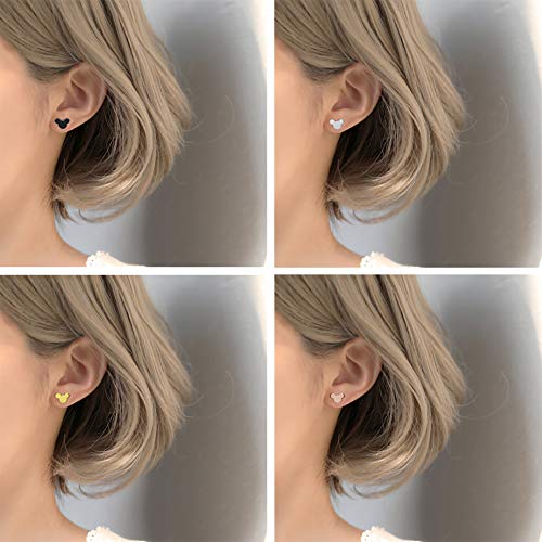 4 Pairs Tiny Mouse Stud Earrings Set For Girls Stainless Steel Hypoallergenic Cute Animal Stud Earrings For Women Children Valentine's Day Birthday Gifts (4 Pairs Stainless Steel Earrings) #TOP2