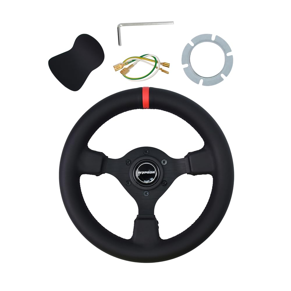 ⏹️新品/未使用　TIYPEOR（タイピオール）というブランドのステアリングホイール Amazon | TIYPEOR レーシングステアリング 280mm・マイクロファイバー