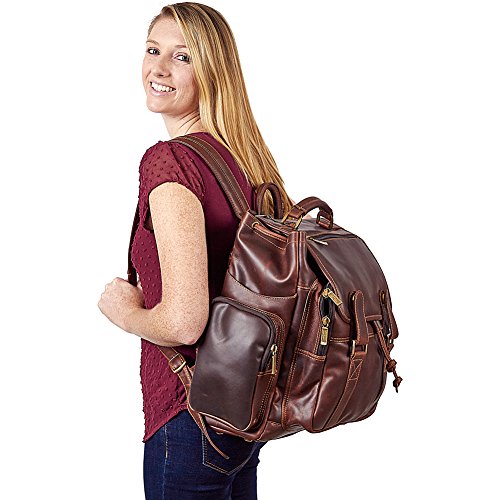Claire Chase Legendary Jumbo Backpack Business Backpack, Dark Brown