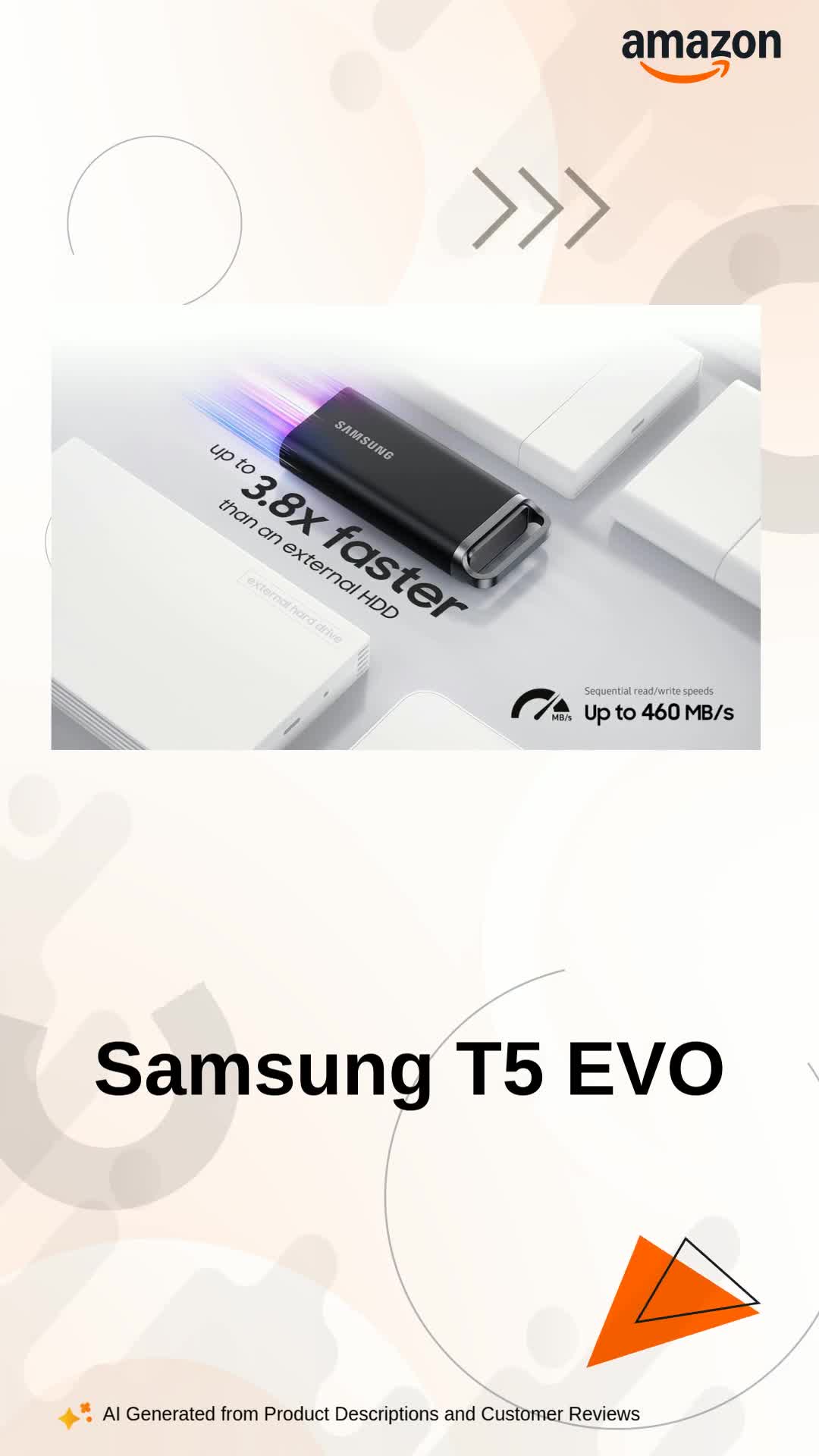 Samsung T5 EVO Portable SSD, USB 3.2 Gen 1 External Solid State Drive
