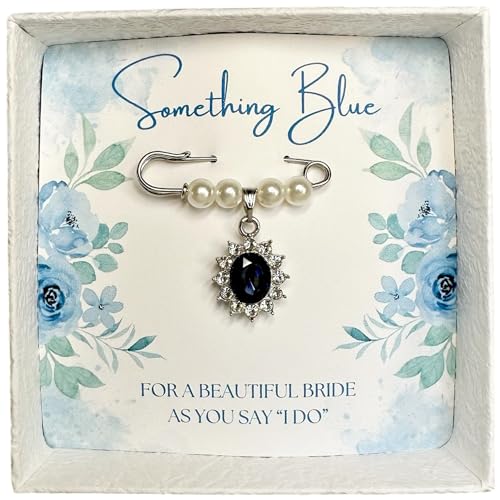 Something Blue Bridal Bouquet Charm – Elegant Wedding Keepsake Pin