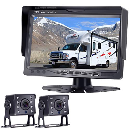 Rohent HD 720P Dual Backup Camera Hitch Rear View Camera for Bus Trucks
