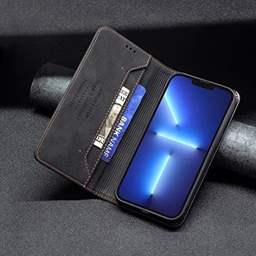 nincyee Capa flip para iPhone 13 Pro Max, Capa de couro premium com suporte para carteira, Capa com