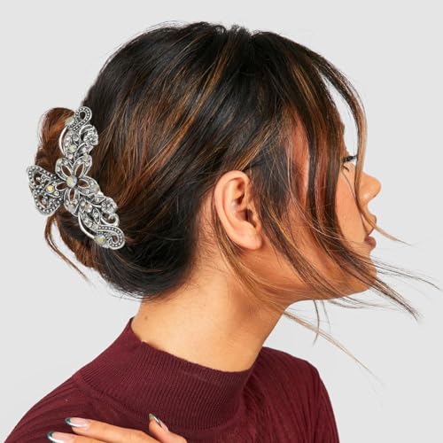 Pinzas de pelo vintage con strass 2 piezas miniatura 4