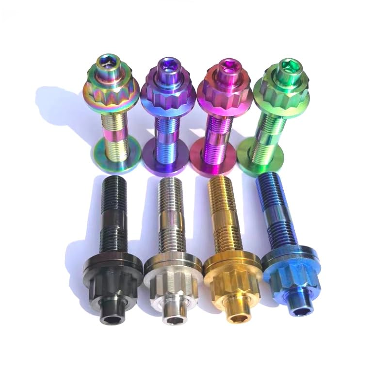 Zkensh-Bolts Gr5 TI6Al4Vi M10x1.25x55mm Titanium Alloy Automotive Exhaust Manifold Stud Bolts Nuts Washers Kit Set, 6PCS, Widely Used(Black,M8x40)