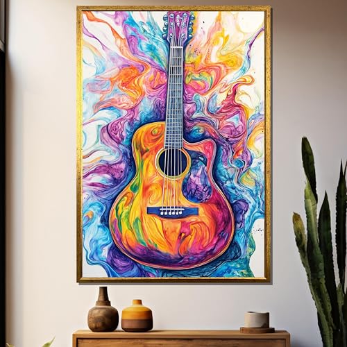 Affiches et impressions de guitare pour studio de musique et salon bohème sur toile