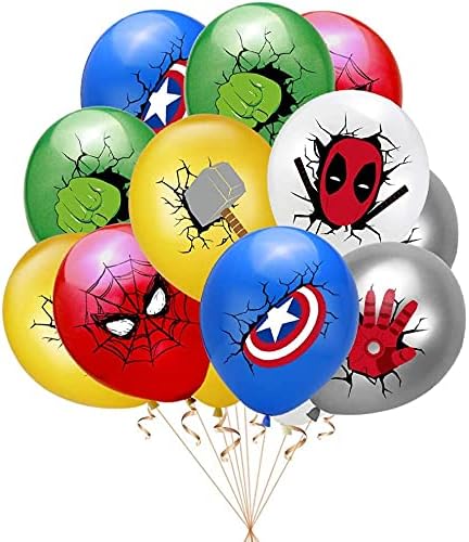 Superhero Avengers Party Decorations Supplies - 26 Pack With Marvel Balloons, Happy Birthday Banner - Spiderman, Hulk, Black Panther Super Heroes Bunting Decor For Boys Girls