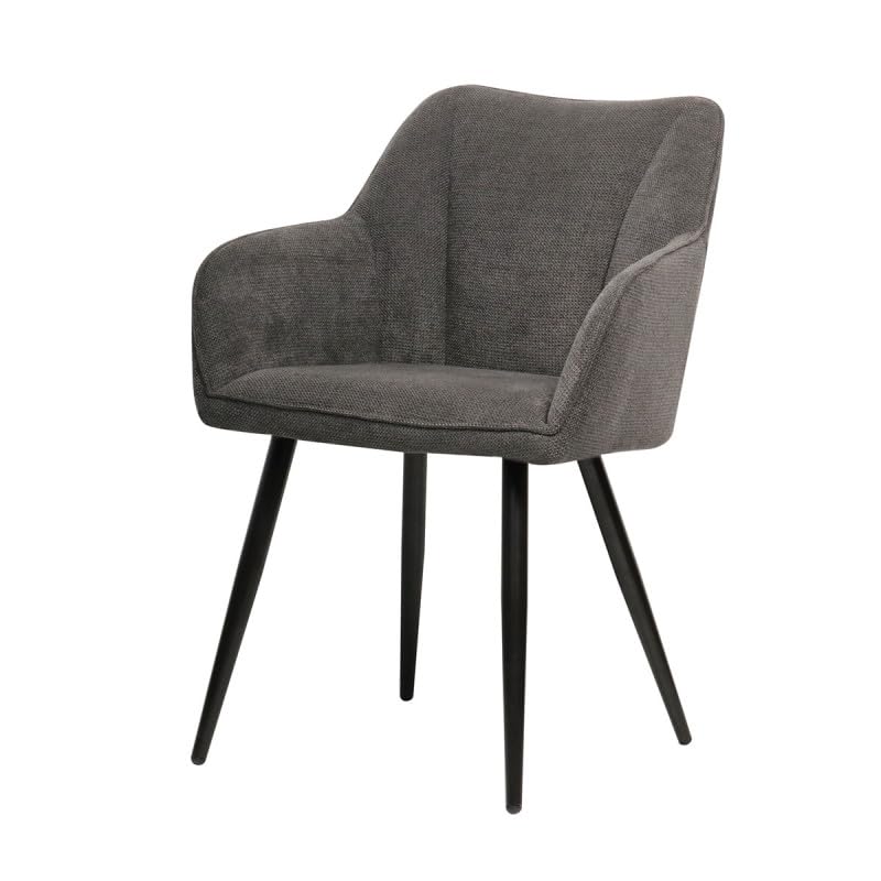 Takasit Chaise Repas Rio Gris foncé Pieds métal Noir
