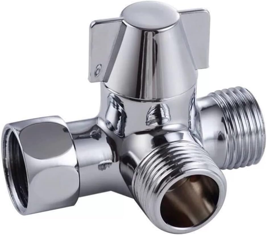 3-Way Shower Diverter Valve, 1/2" Shower Head T-Adapter Valve Replacement T-Diverter for Hand Shower Arm Mounted