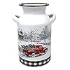 Gerson christmas holiday kitchen decor organizer antique truck white enamelhome for the holidays milk can  urban country home decor