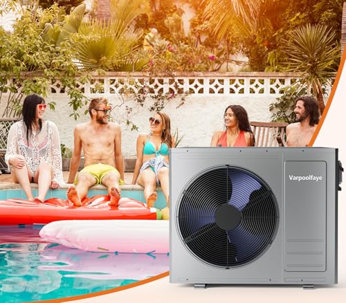 35100 BTU Electric Pool Heater For Inground Pool 10000 Gallon Above Ground Pool Heater Swimming Pool Heater Pump Heating or Cooling WiFi Control Schedule 220V 60HZ