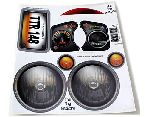 The Toy Restore Replacement Stickers Spare Decals Kit Fits Little Tikes Newer Custom Cozy Coupe Ride-on Car (has Eyes for Headlights) Headlights Design
