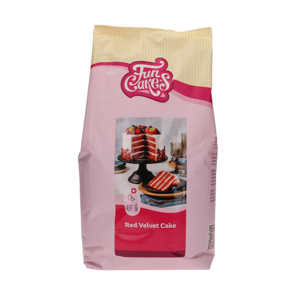 FunCakes Mix for Red Velvet Cake: Easy to Use, Nicely Soft and Fluffy Cake with a Light Chocolate Flavour, Perfect Red Colour, Also Suitable for Red Velvet Cupcakes, Halal. 4 kg.