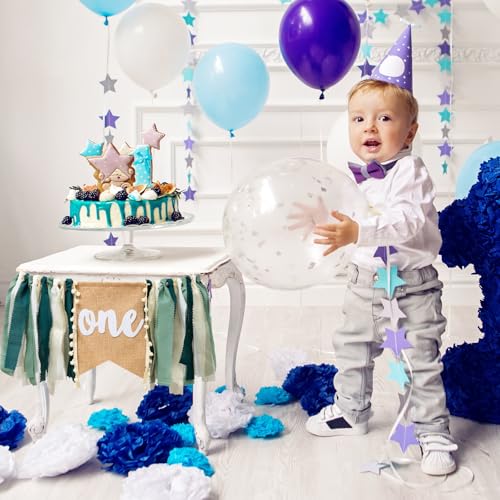 Image of Wild Safari Jungle Highchair Banner for 1st Birthday Decorations - Dark Green Burlap Banner with Adjustable Twine, Cake Smash Photo Props, Woodland Theme Party Decor for Boys & Girls