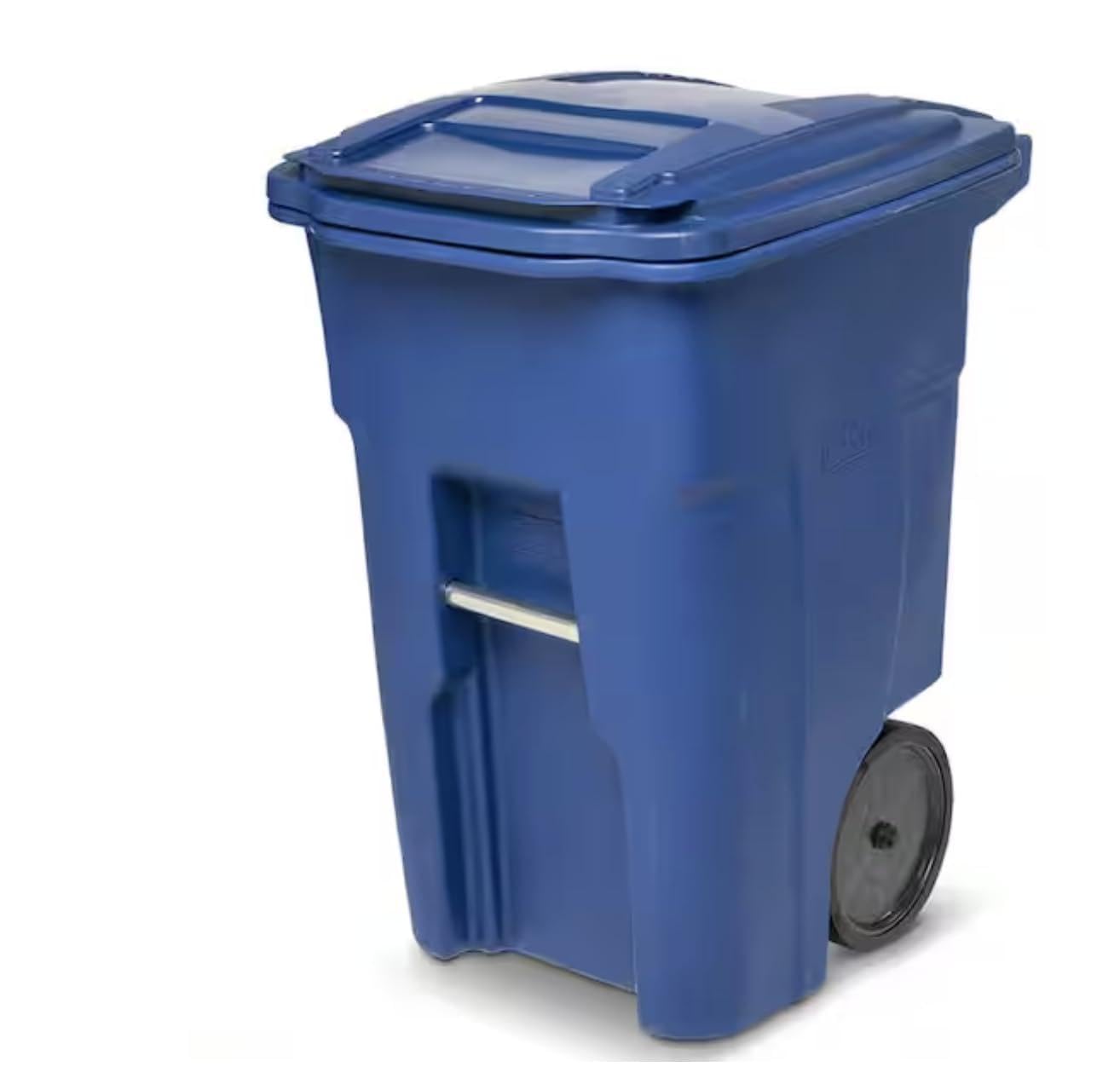 48 Gallon Blue Outdoor Trash Can with Quiet Wheels JF83781