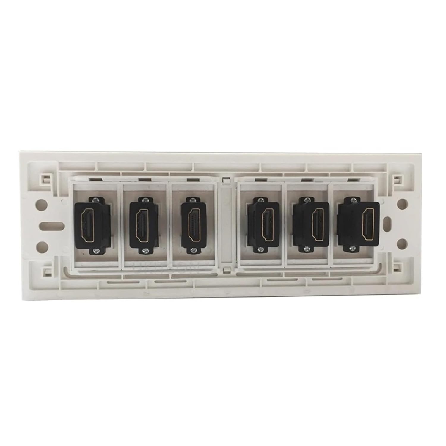 6-Port HDMI 2.0 Wall Plate Six-Socket HDMI Patch Panel Connector Female to Female(Square)